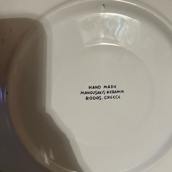 Greece Handmade Plate, Manousakis-Keramik, Rodos, Greece, excellent condition - Picture 3 of 5